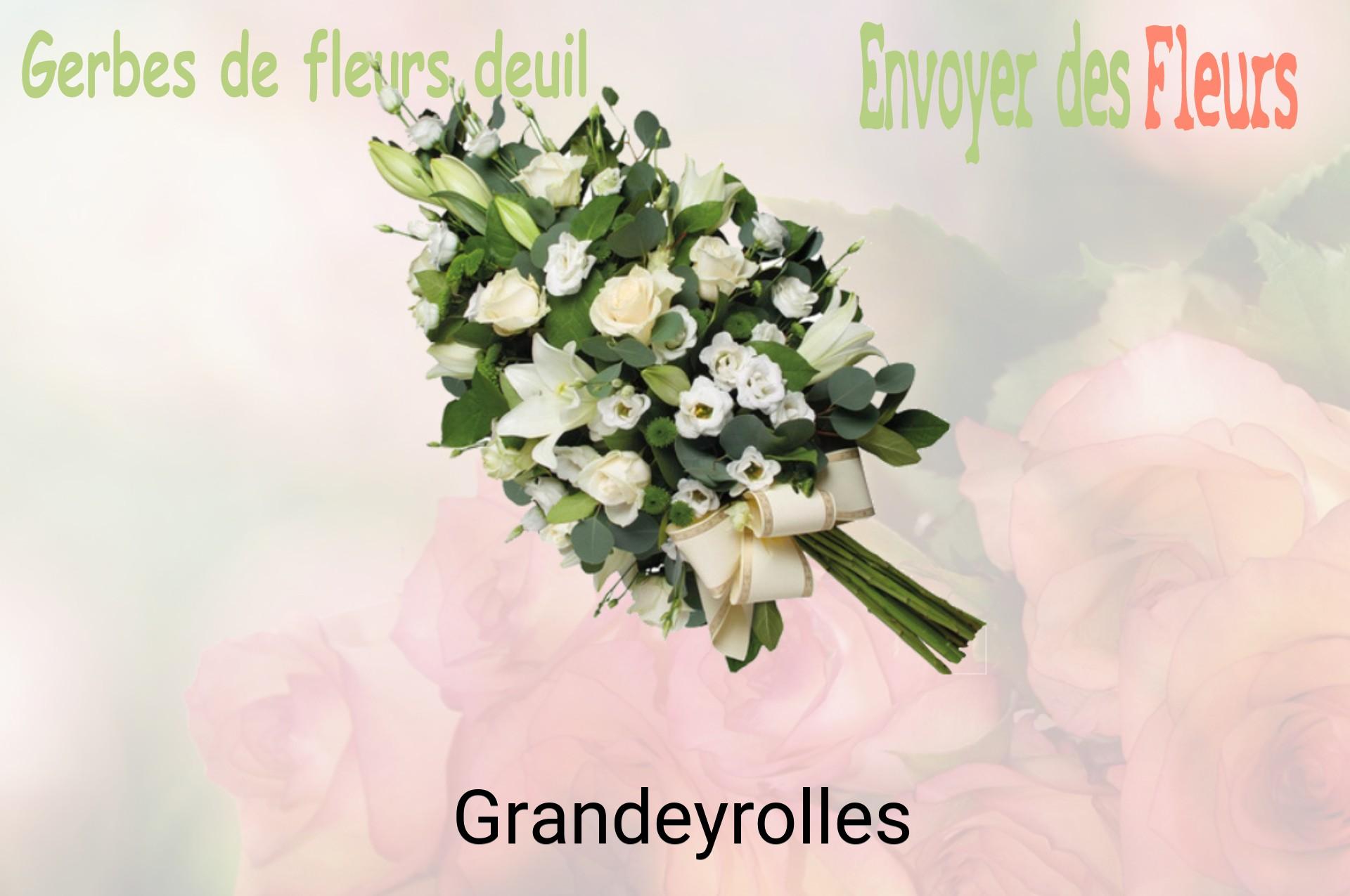 Gerbe de fleurs de deuil livrée à Grandeyrolles